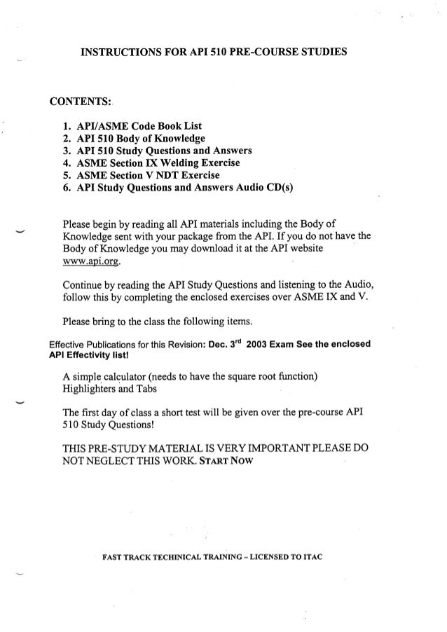 Api 510 Code Book